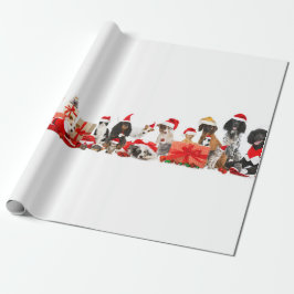 Papel De Presente Animais de estimação em Papai Noel