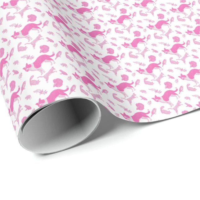 Papel De Presente Animais de Estimação na Parada (Rosa) (Ponta do rolo)