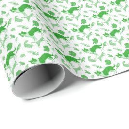 Papel De Presente Animais de Estimação na Parada (Verde)