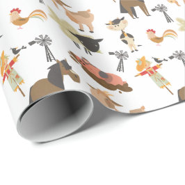 Papel De Presente Animais de fazenda bonitos do Barnyard | alguma