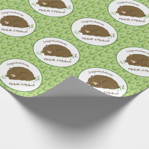 Papel De Presente Animais De Floresta Chá de fraldas De Urso Castan