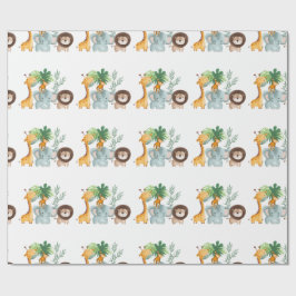 Papel De Presente Animais de Safari selva Tropical