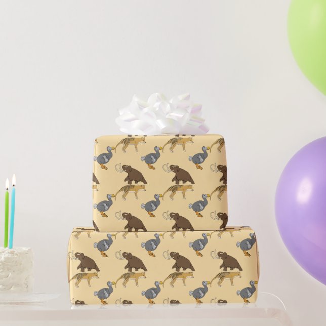 Papel De Presente Animais Extintos (Presentes para festas)