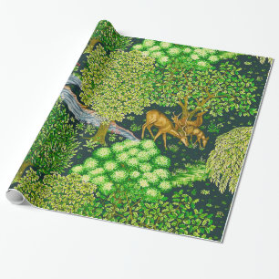 Papel De Presente ANIMAIS FLORESTAIS, DERES POR UM FILME Verde QUEBR