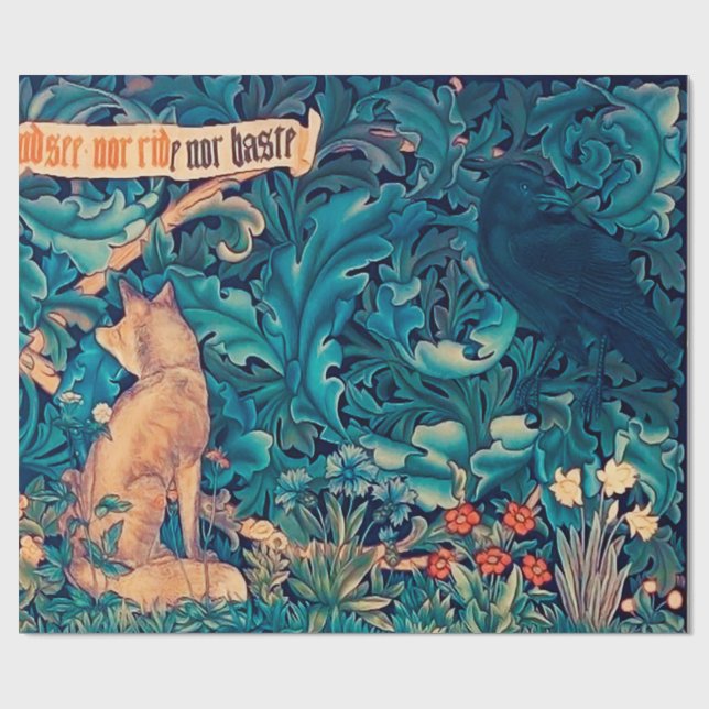 Papel De Presente Animais na Floresta, William Morris Wrapping Pap (Aberto)