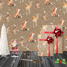 Animais Rustic Kraft Elegant Snowy Winter