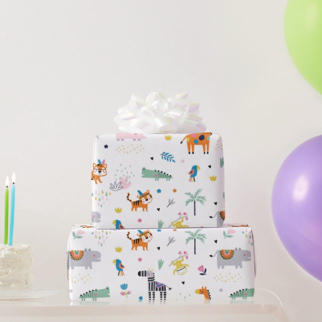 Papel De Presente animais selvagens (Presentes para festas)
