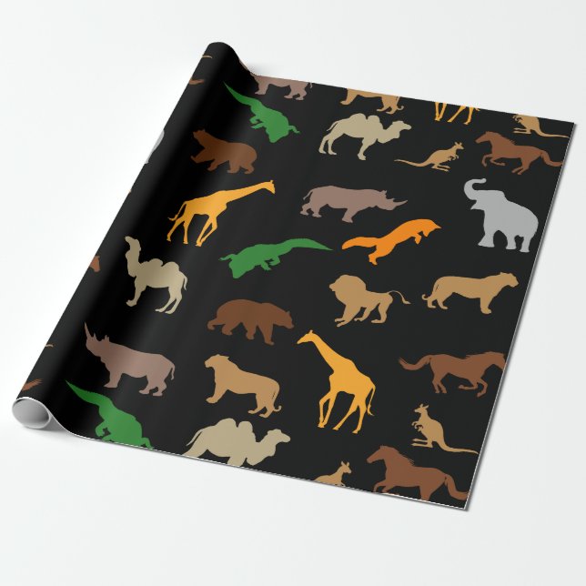 Papel De Presente Animais selvagens (Desenrolado)