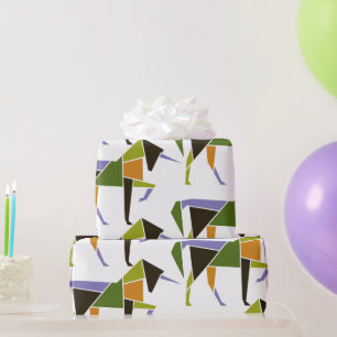 Papel De Presente Animal abstrato moderno do Tangram do unicórnio