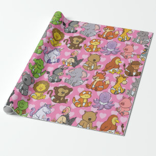 Papel De Presente Animal customizável bonito do bebê