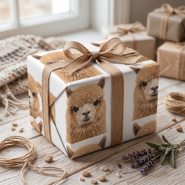 Papel De Presente Animal de Alpaca Fofa e Felpuda (Criador carregado)