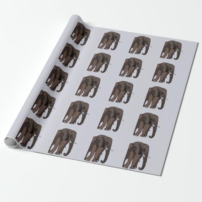 Papel De Presente Animal Elefante  (Desenrolado)
