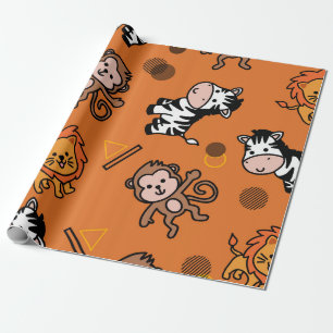 Papel De Presente Animal Seamless Pattern Wild Animal design
