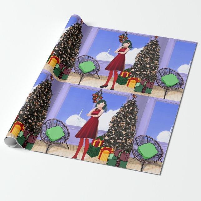 Papel De Presente Anime Style Wrapping Paper (Desenrolado)