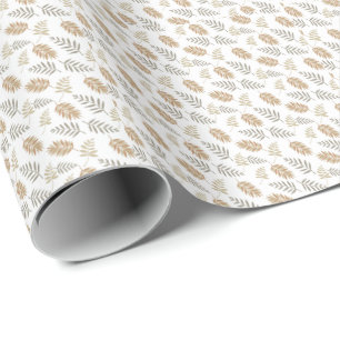 Papel De Presente Aniversário Boho Moderno Folha Todas as Idades