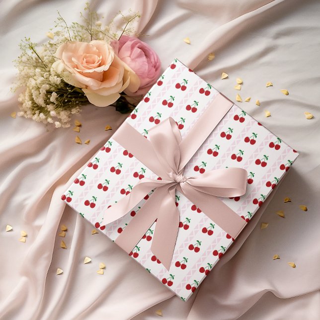 Papel De Presente Aniversário Cereja Doce (Criador carregado)