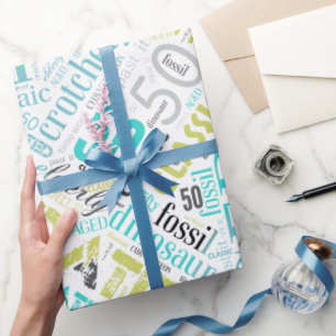 Papel De Presente Aniversário Cloud 50 Blue ID266