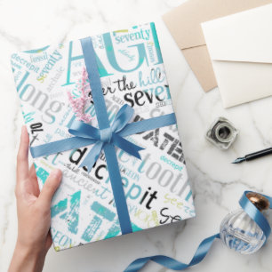 Papel De Presente Aniversário Cloud 7 Azul ID266