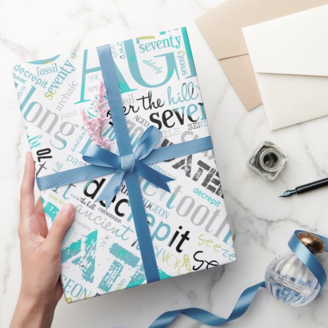 Papel De Presente Aniversário Cloud 7 Azul ID266 (Presentear)