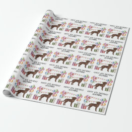 Papel De Presente Aniversário Colorido do Cachorro Labrador Retrieve