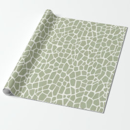 Papel De Presente Aniversário com Estampa de Girafa Verde
