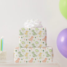 Aniversário com Padrão de Dinossauro Fofo e Balão 