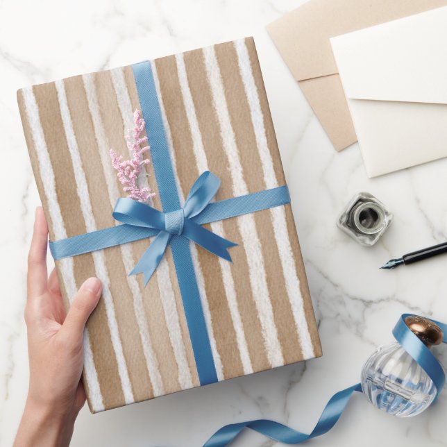 Papel De Presente Aniversário Creme e Marrom (Presentear)