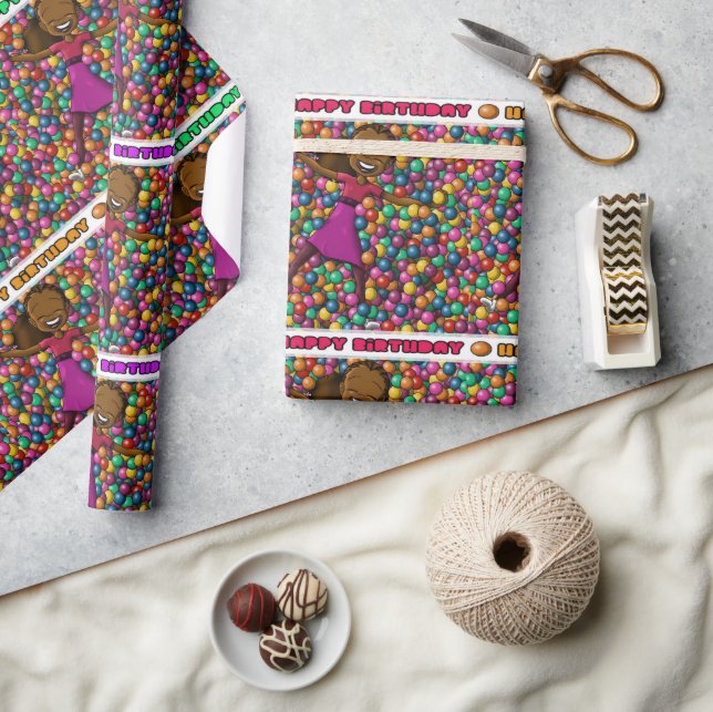 Papel De Presente Aniversário da African American Girl (Artesanato)