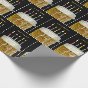 Papel De Presente Aniversário Da Cama De Cerveja Com Velas