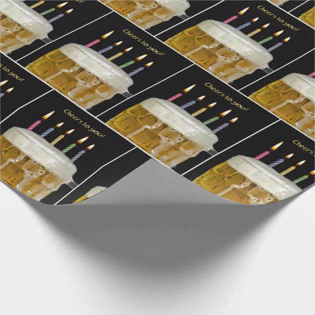 Papel De Presente Aniversário Da Cama De Cerveja Com Velas (Ponta)