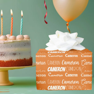 Papel De Presente Aniversário da Colagem de Tipografia Personalizada