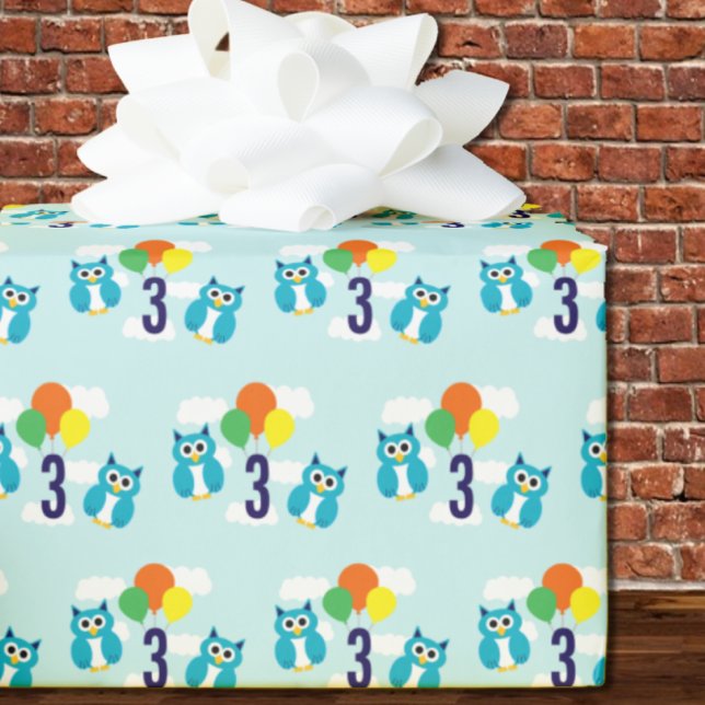 Papel De Presente Aniversário da Coruja (Criador carregado)