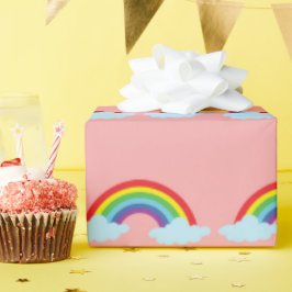 Papel De Presente Aniversário Da Filha Autista Do Arco-Íris Colorido