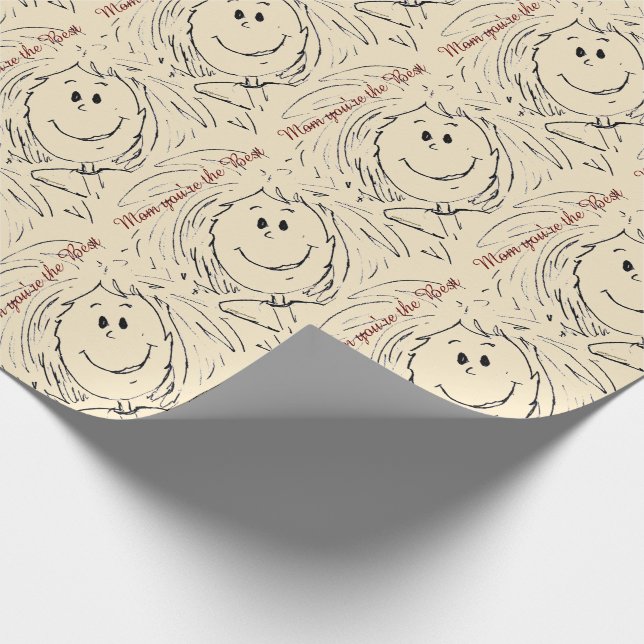 Papel De Presente Aniversário da Mãe Desenhada De Mão Animada (Ponta)