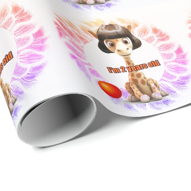 Papel De Presente Aniversário da Menina (Ponta do rolo)