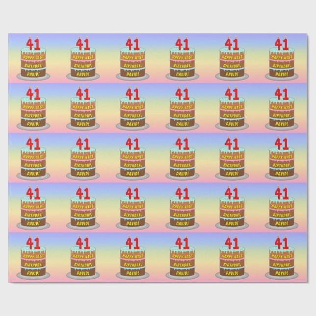 Papel De Presente Aniversário da rua 41: Bolo e Velas Divertidas + N (Aberto)