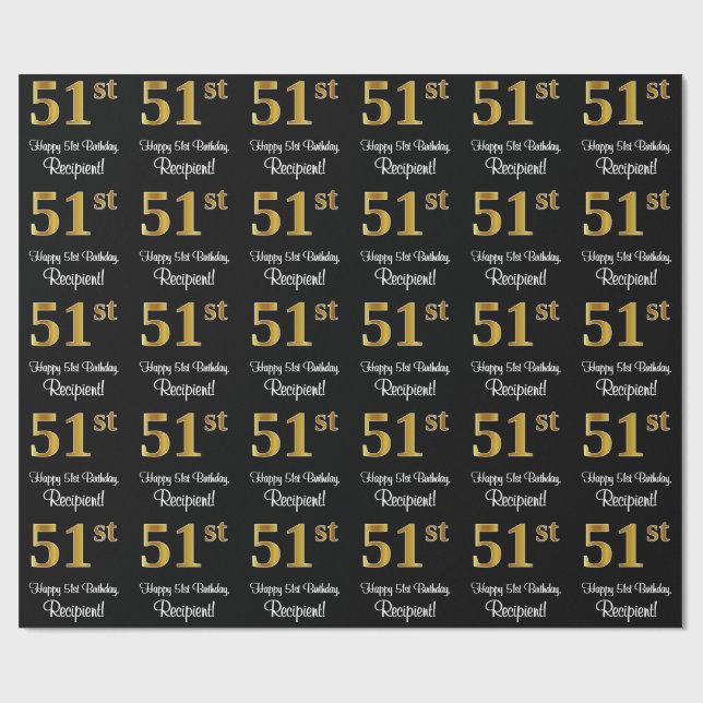 Papel De Presente Aniversário da rua: Elegante Luxurioso Faux Dourad (Aberto)