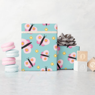 Papel De Presente Aniversário das Meninas Borboleta