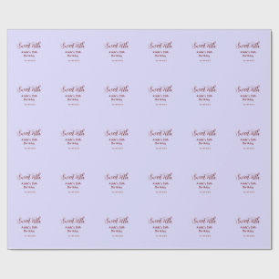 Papel De Presente Aniversário de 16 anos doce nome roxo pastel retro