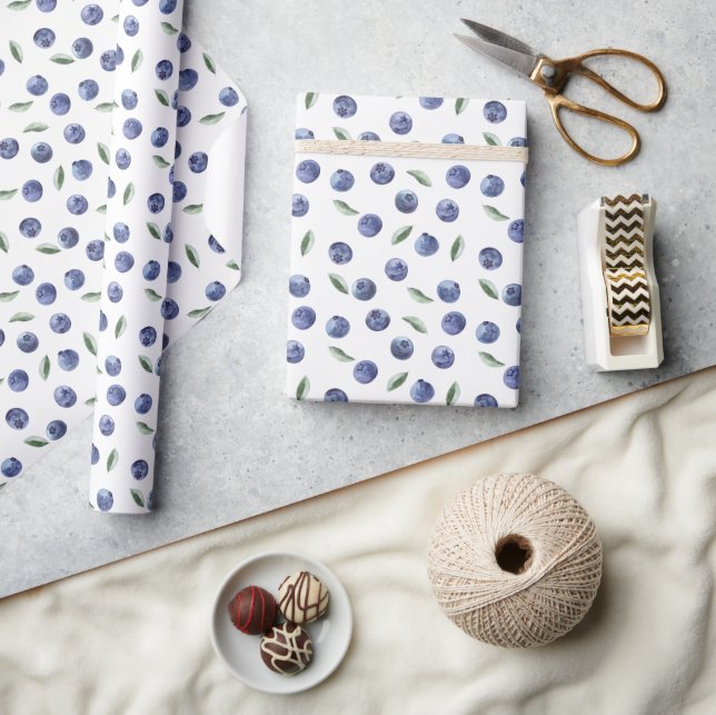 Papel De Presente Aniversário de 1 ano 'Berry First' Mirtilo (Artesanato)
