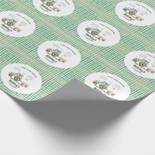 Papel De Presente Aniversário de 1 ano do seu trator