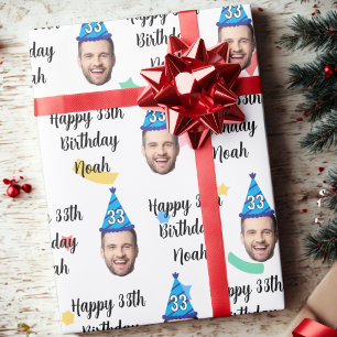 Papel De Presente Aniversário de 20, 30, 40, 50, 60, 70 anos com ros