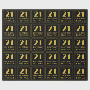 Papel De Presente aniversário de 21 anos ~ Art Deco Inspira "21", N