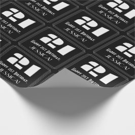 Papel De Presente aniversário de 21 anos: Art Deco Inspira "21" & No