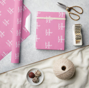 Papel De Presente Aniversário de 21 anos de Elegante Rosa Moderno