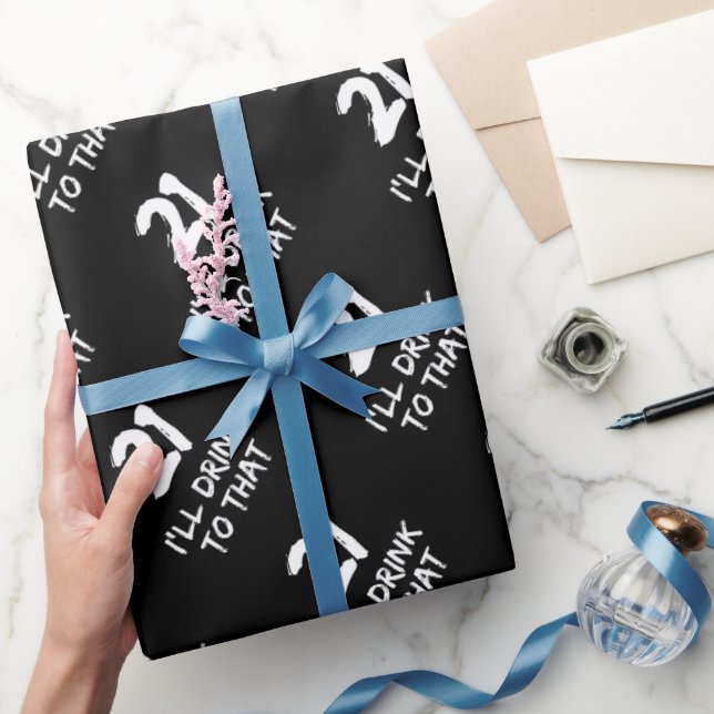 Papel De Presente aniversário de 21 anos Engraçado, eu bebo para iss (Presentear)