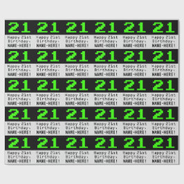 Papel De Presente aniversário de 21 anos - Estilo Nerdy / Geeky "21"