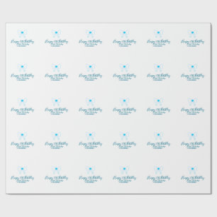 Papel De Presente Aniversário de 21 anos feliz arco  azul namoradas