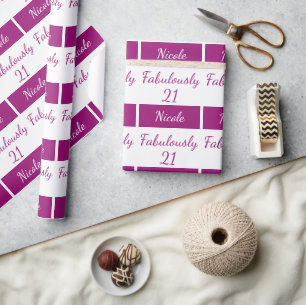 Papel De Presente aniversário de 21 anos personalize fabulosamente 