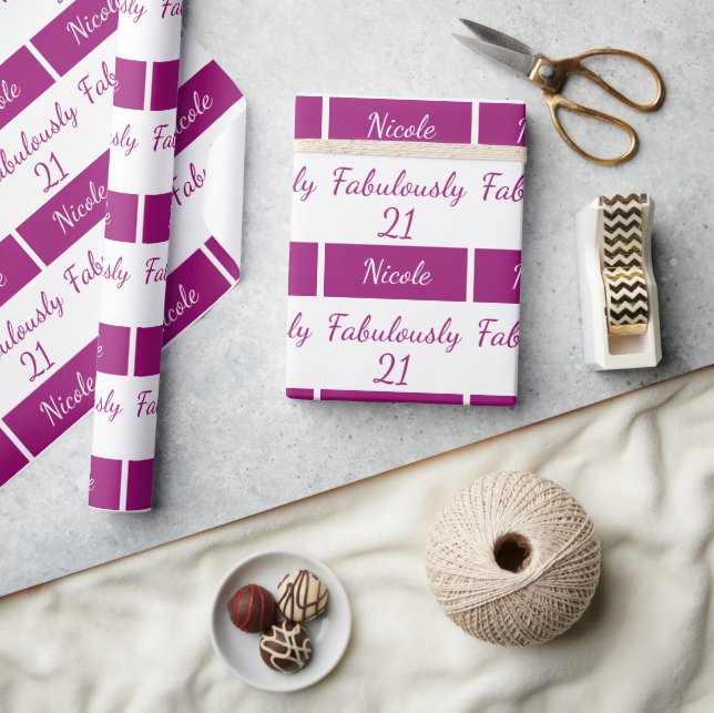 Papel De Presente aniversário de 21 anos personalize fabulosamente 2 (Artesanato)